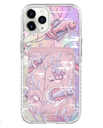 iPhone Magnetic Wallet Holo Case - Fish & Floral 1.0