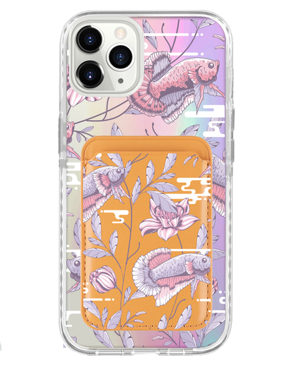 iPhone Magnetic Wallet Holo Case - Fish & Floral 1.0