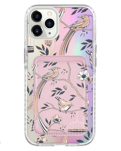 iPhone Magnetic Wallet Holo Case - Lovebird 2.0