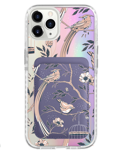 iPhone Magnetic Wallet Holo Case - Lovebird 2.0