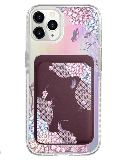 iPhone Magnetic Wallet Holo Case - Batik Floral