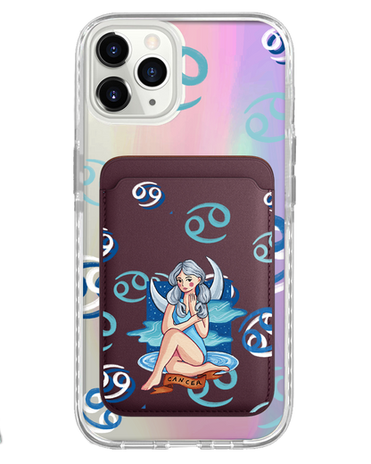 iPhone Magnetic Wallet Holo Case - Cancer