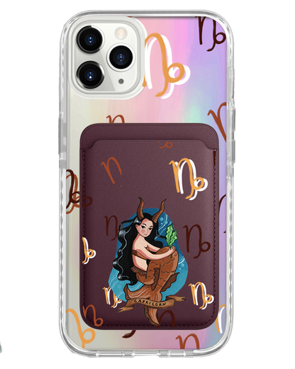 iPhone Magnetic Wallet Holo Case - Capricorn