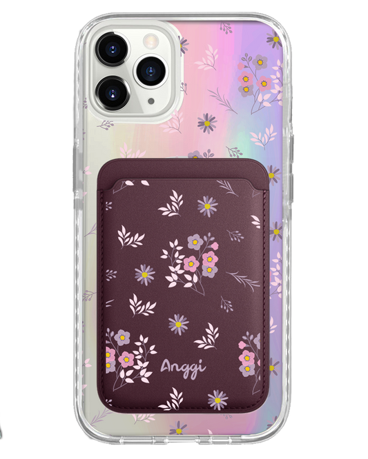 iPhone Magnetic Wallet Holo Case - Cherry Blossom