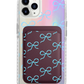 iPhone Magnetic Wallet Holo Case - Coquette Blue Bow