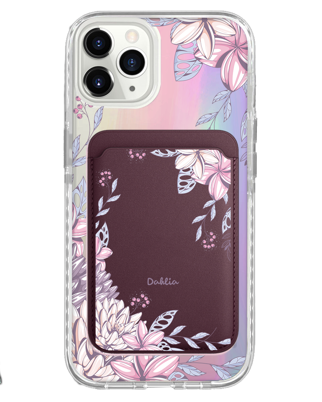 iPhone Magnetic Wallet Holo Case - Dahlia