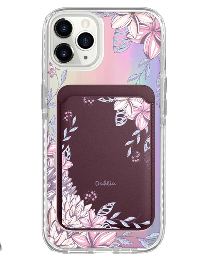 iPhone Magnetic Wallet Holo Case - Dahlia