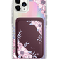 iPhone Magnetic Wallet Holo Case - Pink Blossom