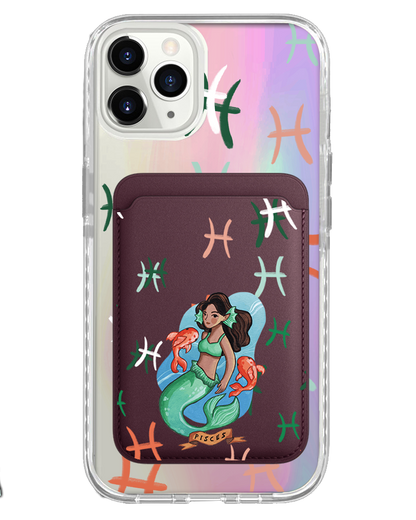 iPhone Magnetic Wallet Holo Case - Pisces