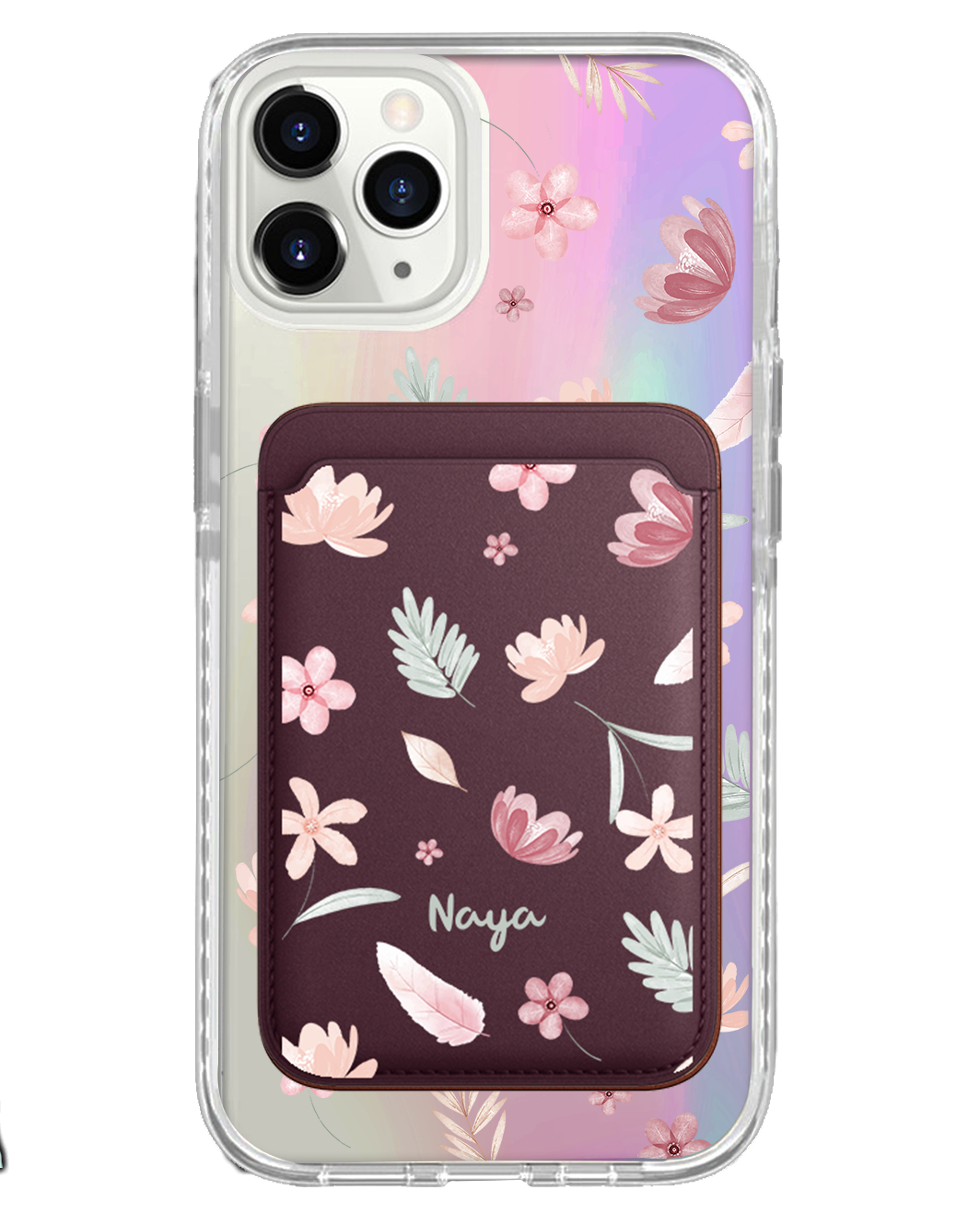 iPhone Magnetic Wallet Holo Case - Wild Flower