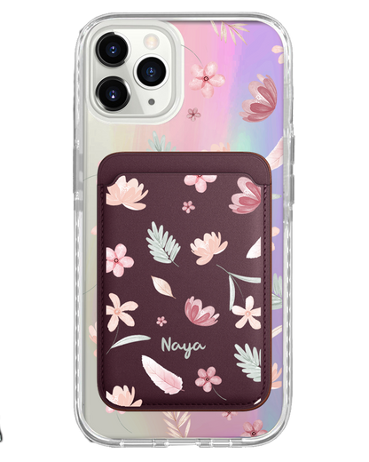 iPhone Magnetic Wallet Holo Case - Wild Flower