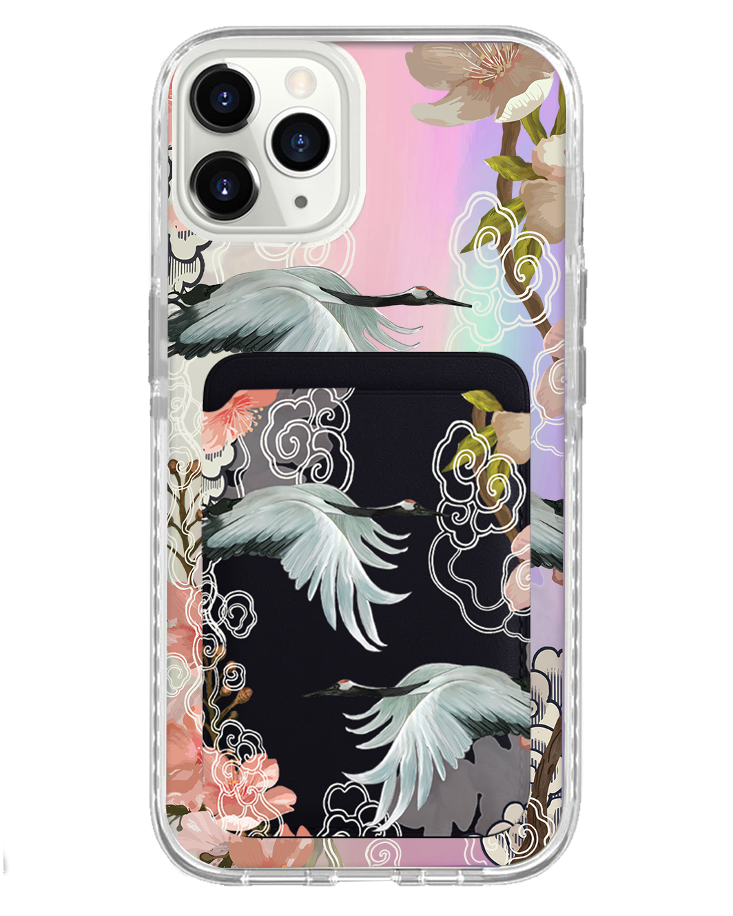 iPhone Magnetic Wallet Holo Case - Oil Painting Birds