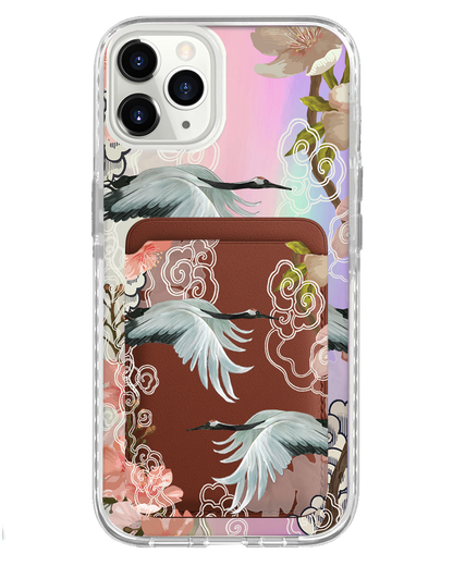iPhone Magnetic Wallet Holo Case - Oil Painting Birds