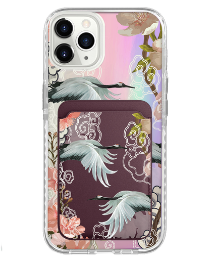 iPhone Magnetic Wallet Holo Case - Oil Painting Birds