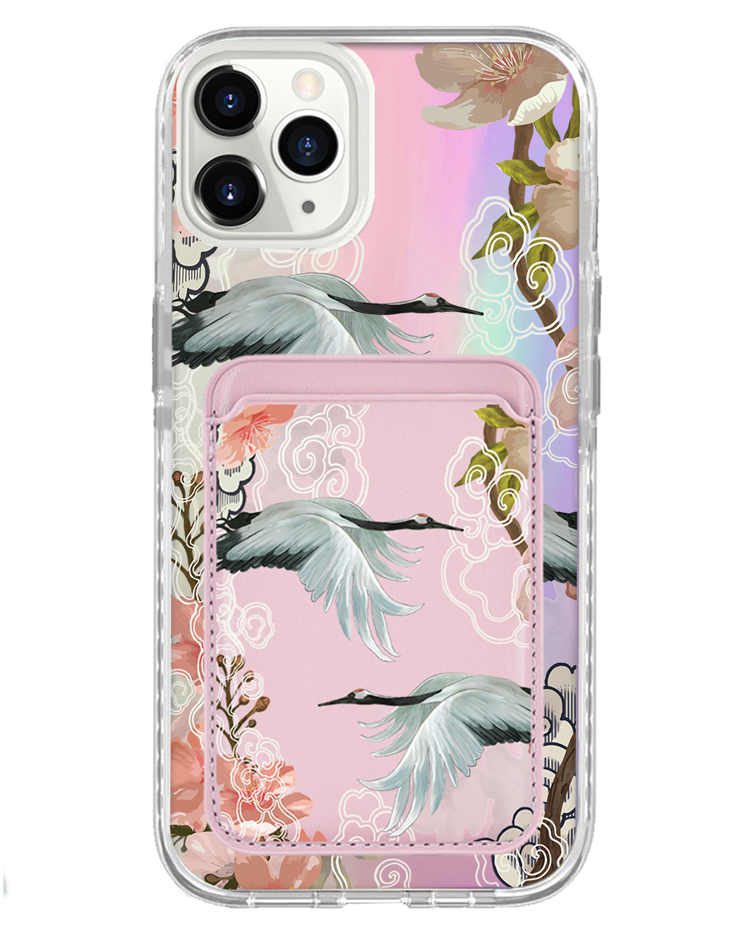 iPhone Magnetic Wallet Holo Case - Oil Painting Birds