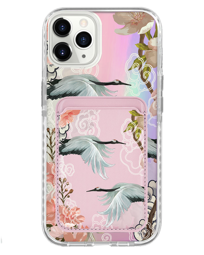 iPhone Magnetic Wallet Holo Case - Oil Painting Birds
