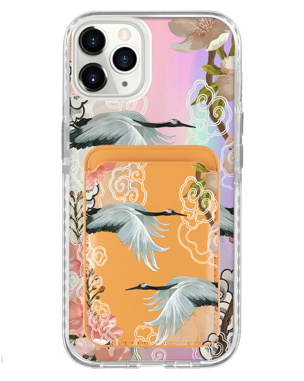 iPhone Magnetic Wallet Holo Case - Oil Painting Birds