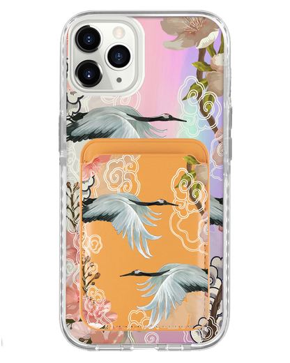 iPhone Magnetic Wallet Holo Case - Oil Painting Birds
