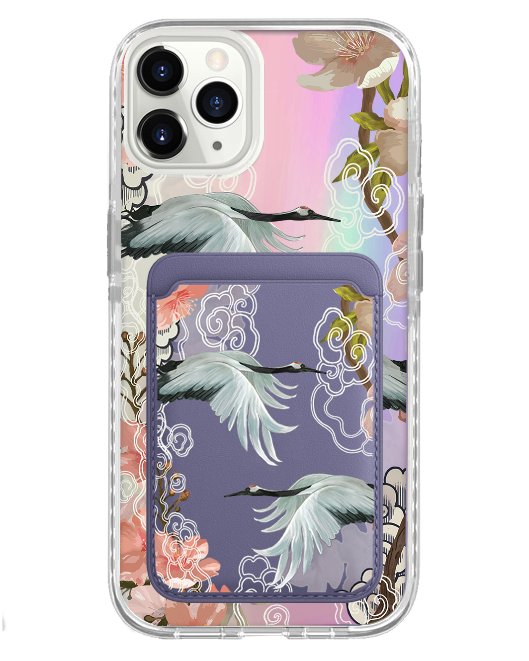 iPhone Magnetic Wallet Holo Case - Oil Painting Birds