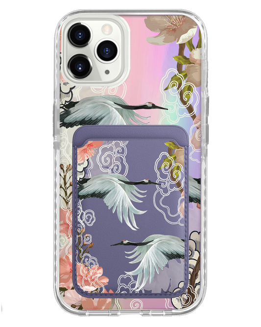 iPhone Magnetic Wallet Holo Case - Oil Painting Birds