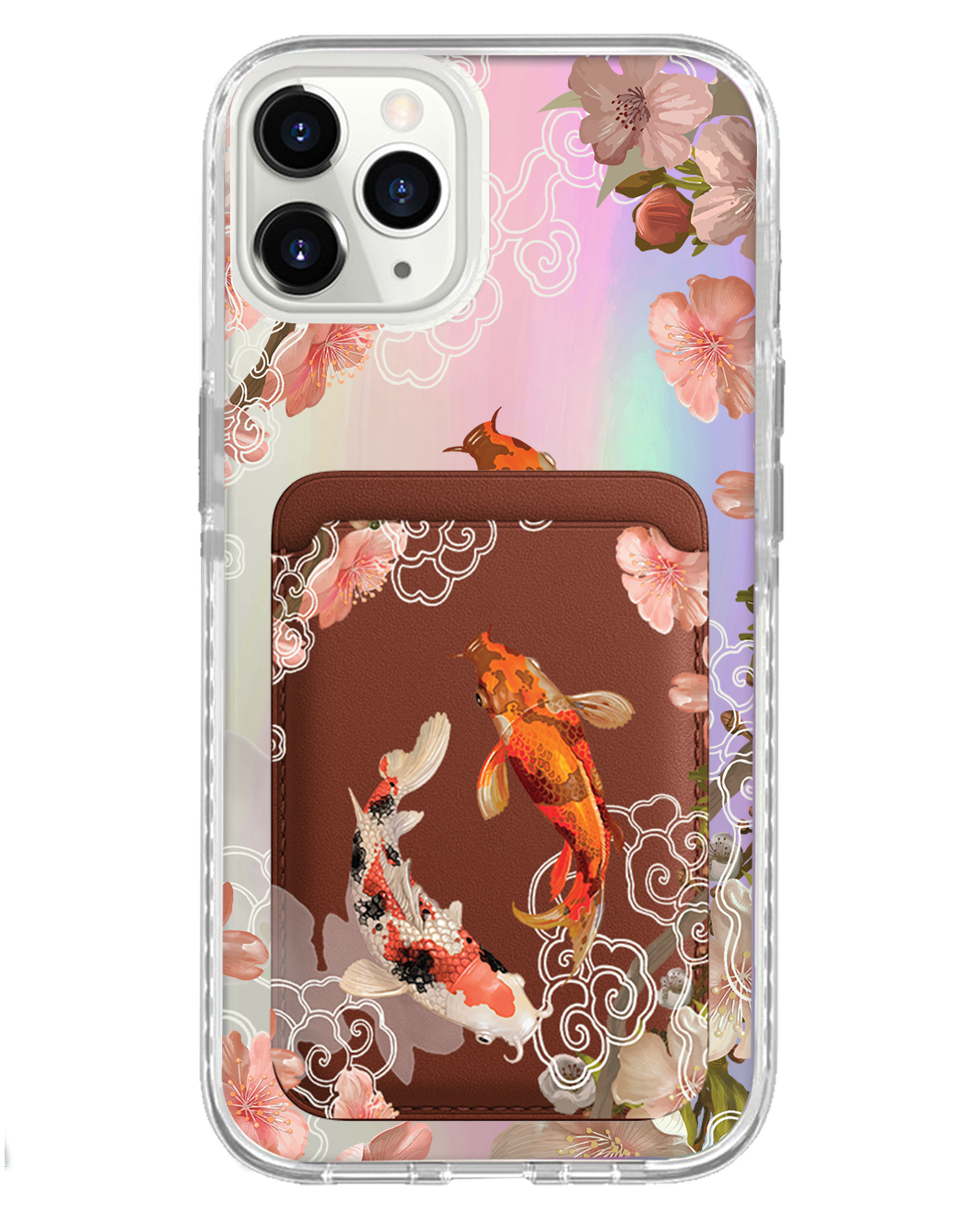 iPhone Magnetic Wallet Holo Case - Oil Painting Koi