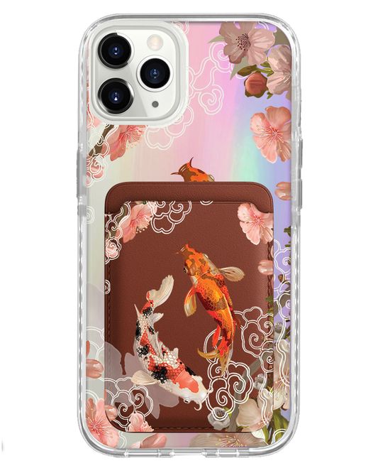 iPhone Magnetic Wallet Holo Case - Oil Painting Koi