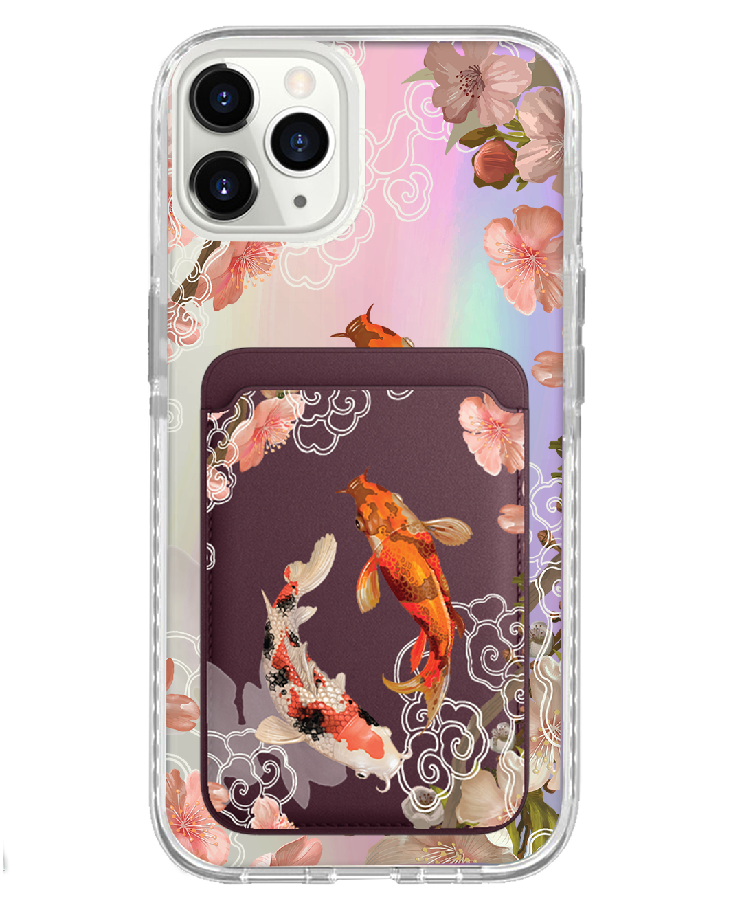 iPhone Magnetic Wallet Holo Case - Oil Painting Koi