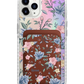 iPhone Magnetic Wallet Holo Case - Pink & Blue Florals