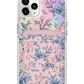 iPhone Magnetic Wallet Holo Case - Pink & Blue Florals