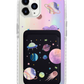 iPhone Magnetic Wallet Holo Case - Pink Planet