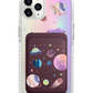 iPhone Magnetic Wallet Holo Case - Pink Planet