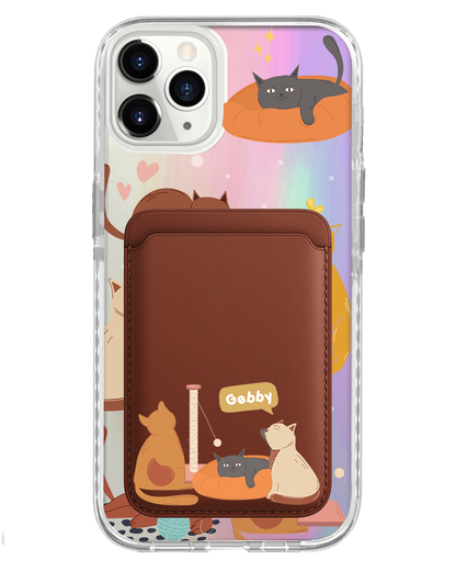 iPhone Magnetic Wallet Holo Case - Playful Cat 1.0