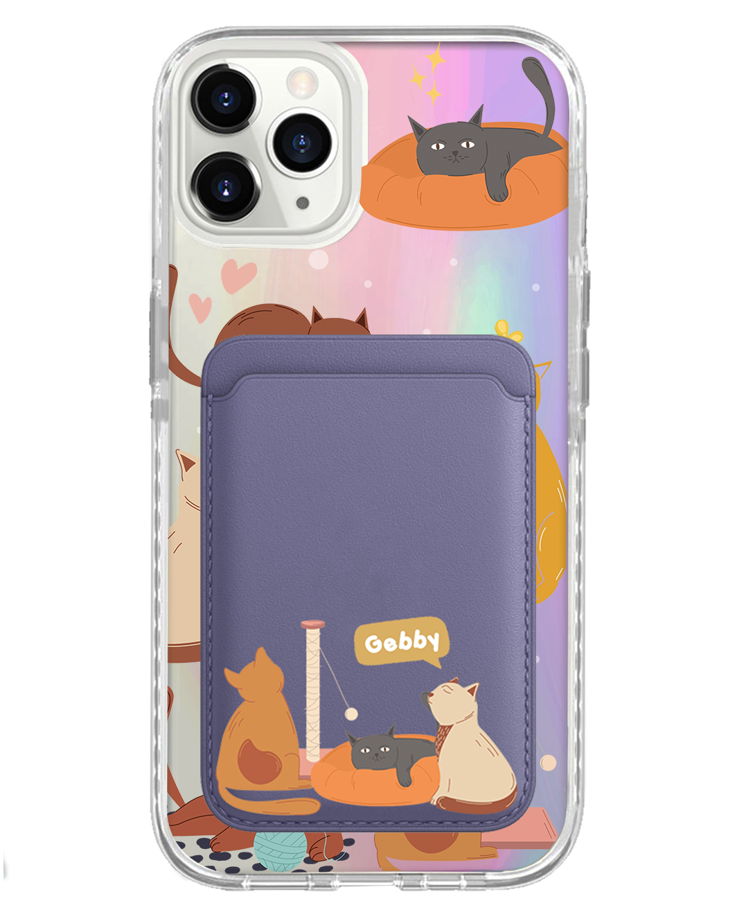 iPhone Magnetic Wallet Holo Case - Playful Cat 1.0