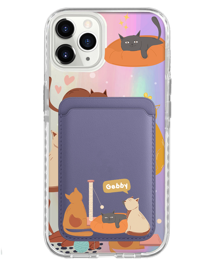 iPhone Magnetic Wallet Holo Case - Playful Cat 1.0