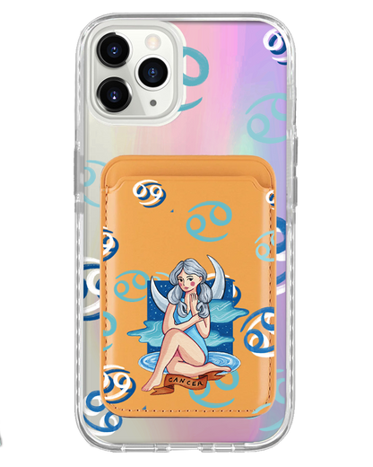 iPhone Magnetic Wallet Holo Case - Cancer