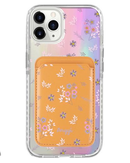 iPhone Magnetic Wallet Holo Case - Cherry Blossom