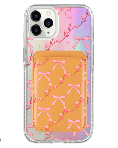 iPhone Magnetic Wallet Holo Case - Coquette Floral