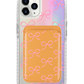 iPhone Magnetic Wallet Holo Case - Coquette Pink Bow