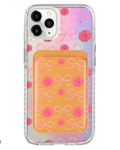 iPhone Magnetic Wallet Holo Case - Coquette Rose