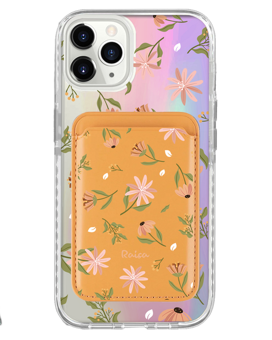 iPhone Magnetic Wallet Holo Case - Cosmos Flower