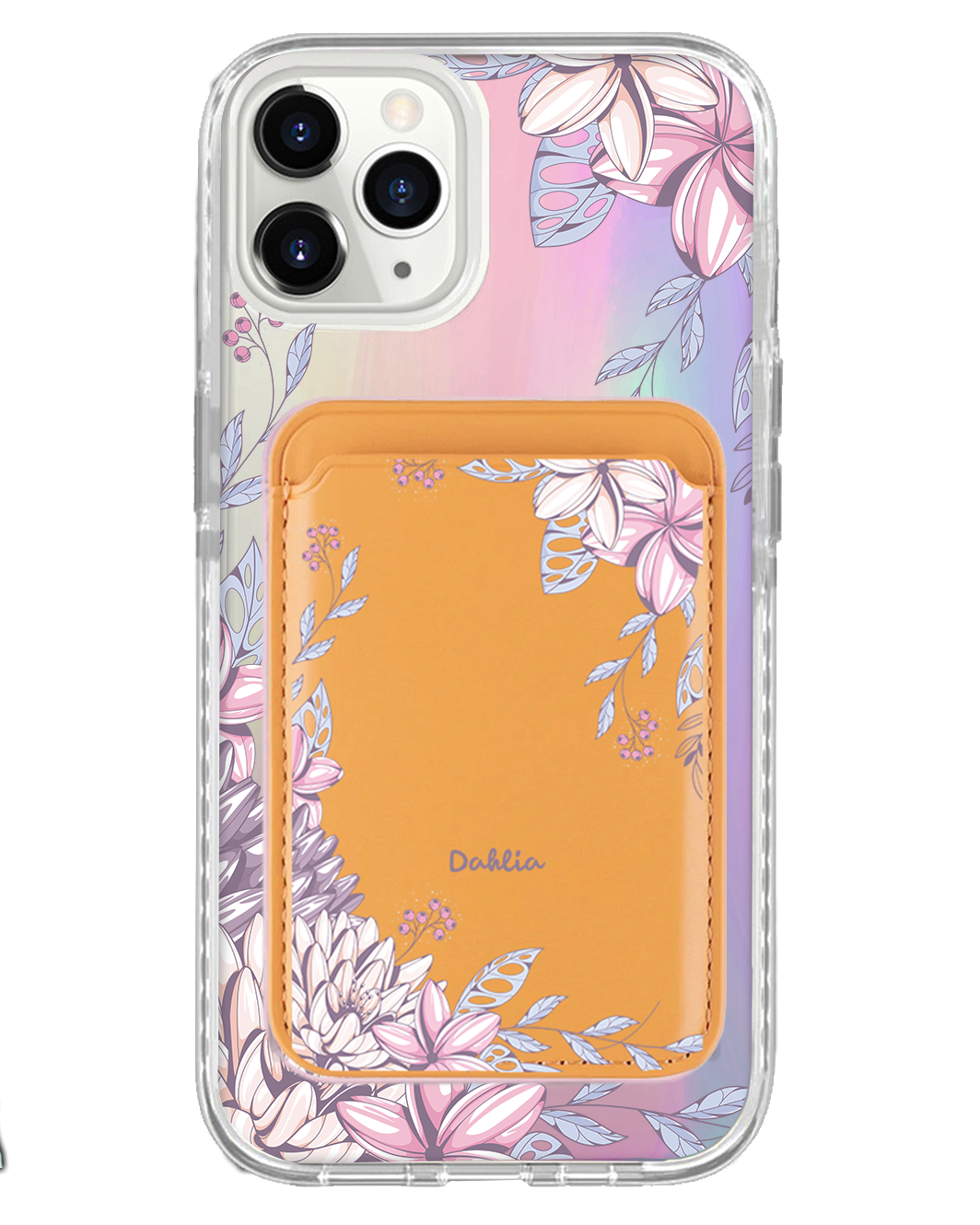 iPhone Magnetic Wallet Holo Case - Dahlia