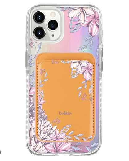 iPhone Magnetic Wallet Holo Case - Dahlia