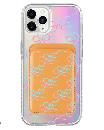 iPhone Magnetic Wallet Holo Case - Coquette Overlap Bow