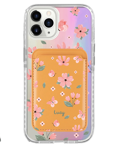 iPhone Magnetic Wallet Holo Case - Pink Delight