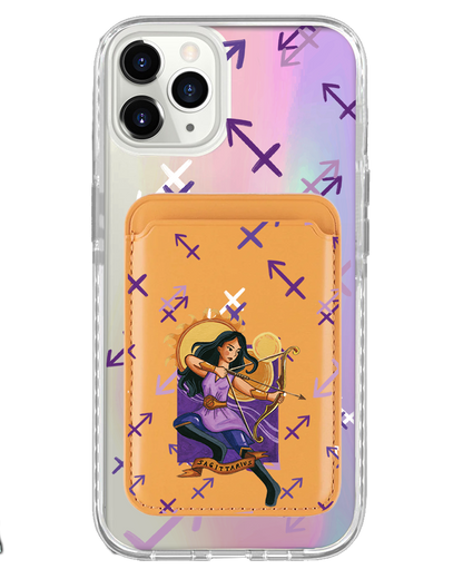 iPhone Magnetic Wallet Holo Case - Sagitarius