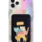 iPhone Magnetic Wallet Holo Case - Rainbow Meow 2.0