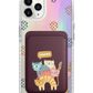 iPhone Magnetic Wallet Holo Case - Rainbow Meow 2.0