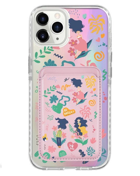 iPhone Magnetic Wallet Holo Case - Self Love Sticker Pack 2.0