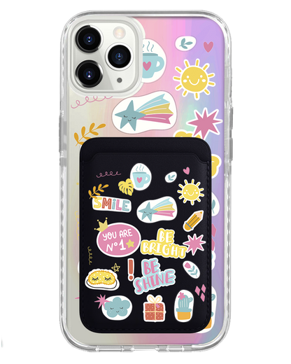iPhone Magnetic Wallet Holo Case - Self Love Sticker Pack 3.0