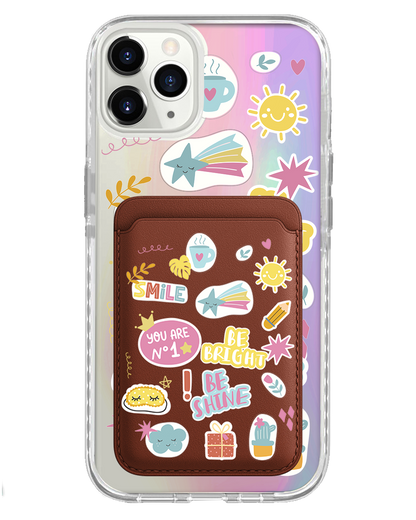 iPhone Magnetic Wallet Holo Case - Self Love Sticker Pack 3.0